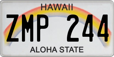 HI license plate ZMP244