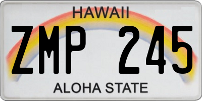 HI license plate ZMP245