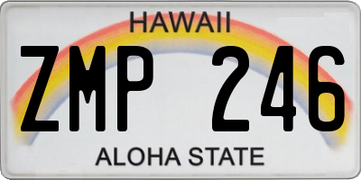 HI license plate ZMP246