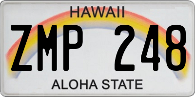 HI license plate ZMP248
