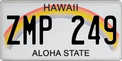 HI license plate ZMP249