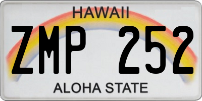HI license plate ZMP252