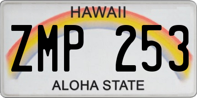 HI license plate ZMP253