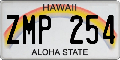 HI license plate ZMP254
