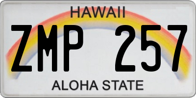 HI license plate ZMP257