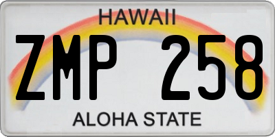 HI license plate ZMP258