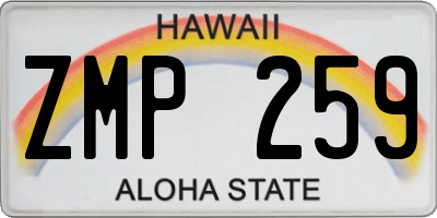 HI license plate ZMP259