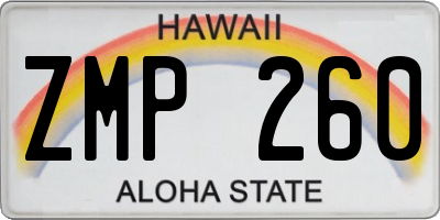 HI license plate ZMP260