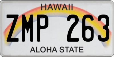 HI license plate ZMP263