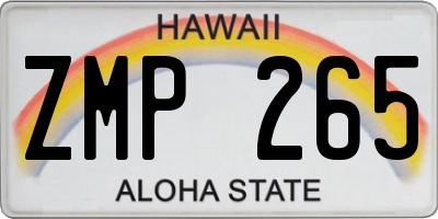 HI license plate ZMP265
