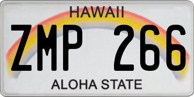 HI license plate ZMP266