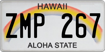 HI license plate ZMP267