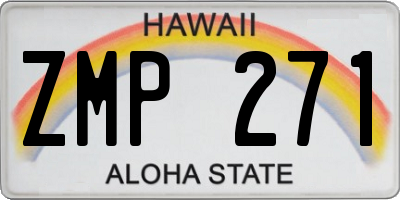 HI license plate ZMP271