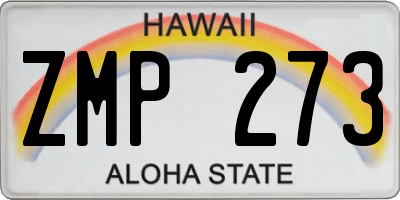 HI license plate ZMP273