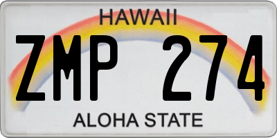 HI license plate ZMP274