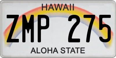 HI license plate ZMP275