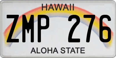 HI license plate ZMP276