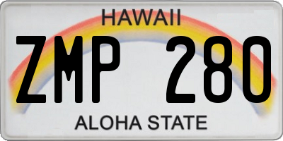 HI license plate ZMP280