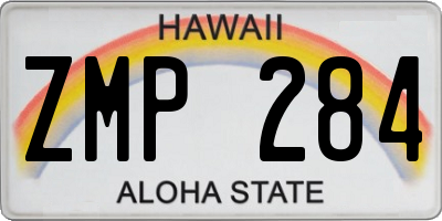 HI license plate ZMP284