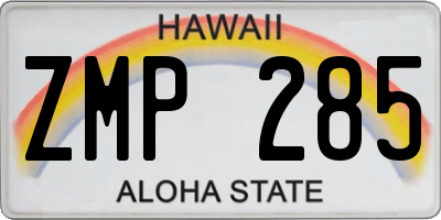 HI license plate ZMP285