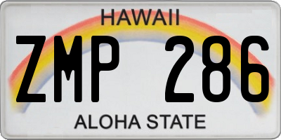 HI license plate ZMP286