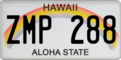 HI license plate ZMP288