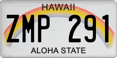 HI license plate ZMP291