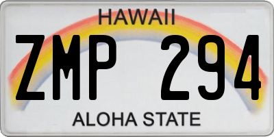 HI license plate ZMP294