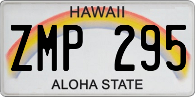 HI license plate ZMP295