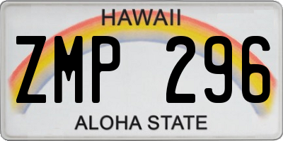 HI license plate ZMP296