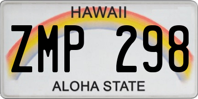 HI license plate ZMP298