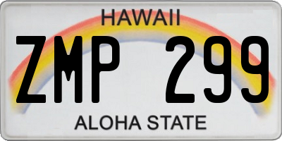 HI license plate ZMP299