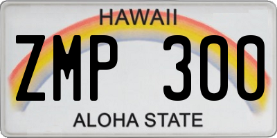HI license plate ZMP300
