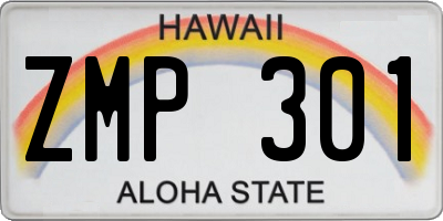 HI license plate ZMP301