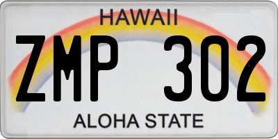 HI license plate ZMP302