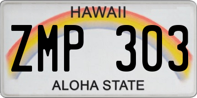 HI license plate ZMP303