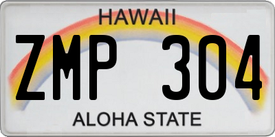HI license plate ZMP304