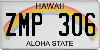 HI license plate ZMP306
