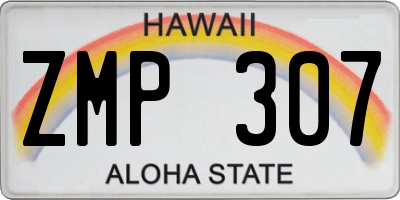 HI license plate ZMP307