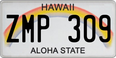 HI license plate ZMP309