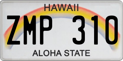 HI license plate ZMP310