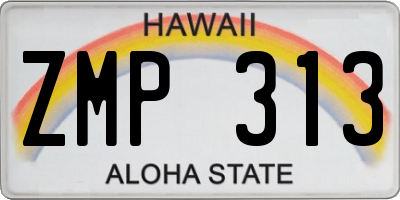 HI license plate ZMP313