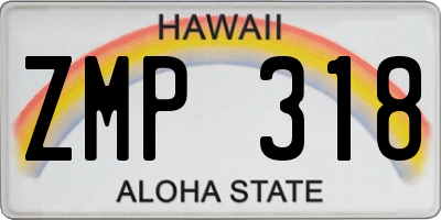 HI license plate ZMP318