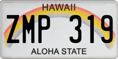 HI license plate ZMP319