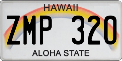 HI license plate ZMP320