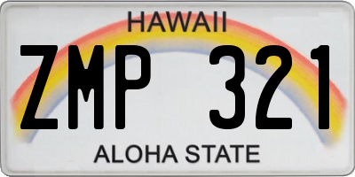 HI license plate ZMP321