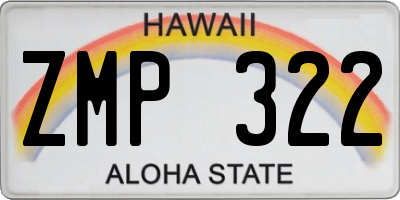 HI license plate ZMP322