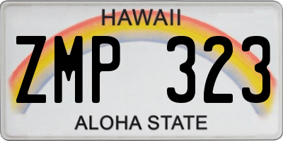 HI license plate ZMP323