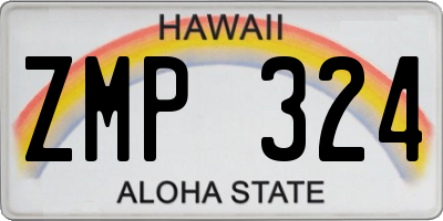 HI license plate ZMP324