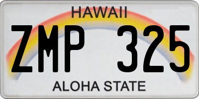 HI license plate ZMP325